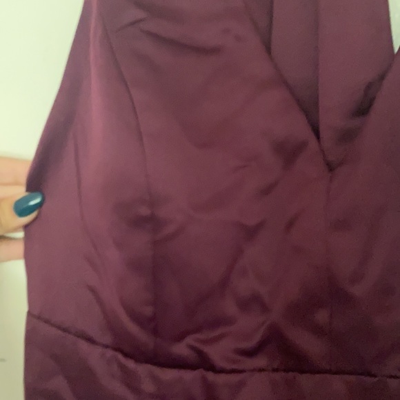 City Studio Plum A-Line Satin Back Bow Dress - Picture 7 of 12